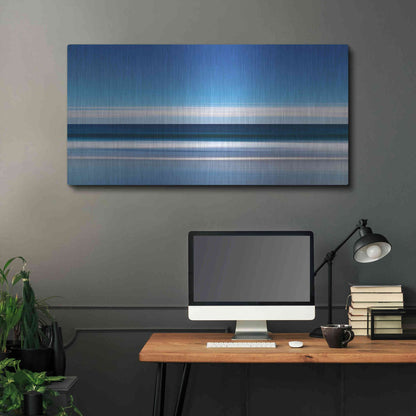 Luxe Metal Art 'Lucy Vincent Waves' by Katherine Gendreau, Metal Wall Art,48x24