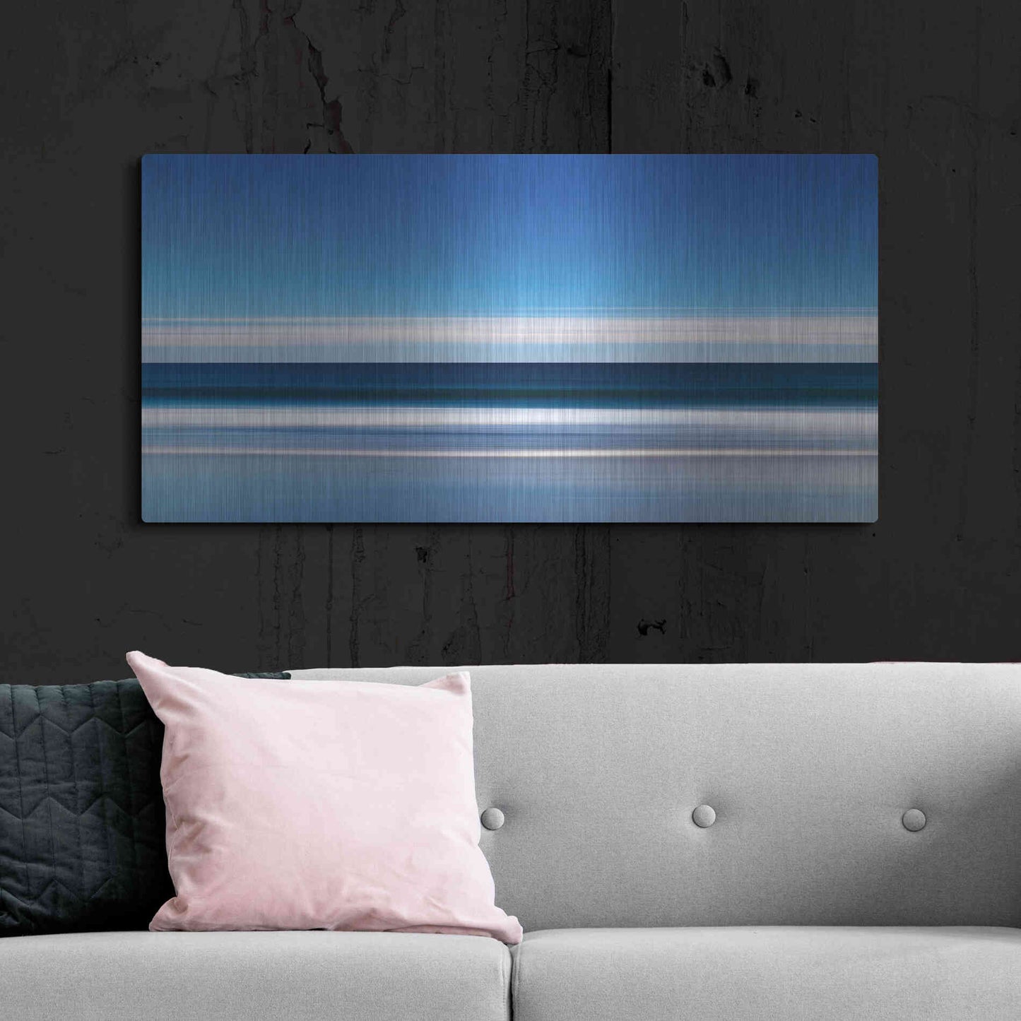 Luxe Metal Art 'Lucy Vincent Waves' by Katherine Gendreau, Metal Wall Art,48x24