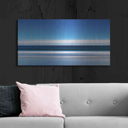 Luxe Metal Art 'Lucy Vincent Waves' by Katherine Gendreau, Metal Wall Art,48x24