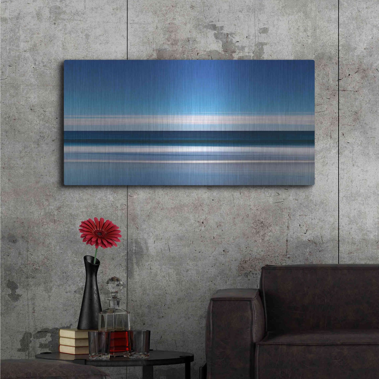 Luxe Metal Art 'Lucy Vincent Waves' by Katherine Gendreau, Metal Wall Art,48x24