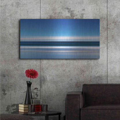 Luxe Metal Art 'Lucy Vincent Waves' by Katherine Gendreau, Metal Wall Art,48x24