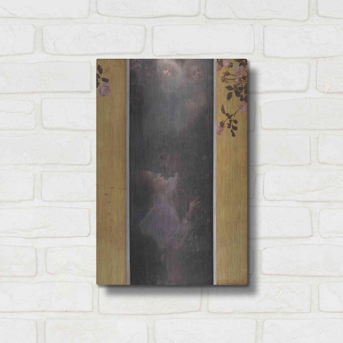 Luxe Metal Art 'Liebe copy' by Gustav Klimt, Metal Wall Art,12x16