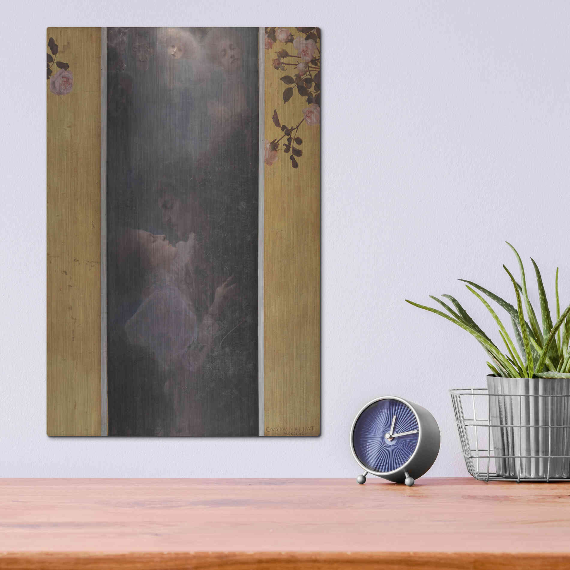 Luxe Metal Art 'Liebe copy' by Gustav Klimt, Metal Wall Art,12x16