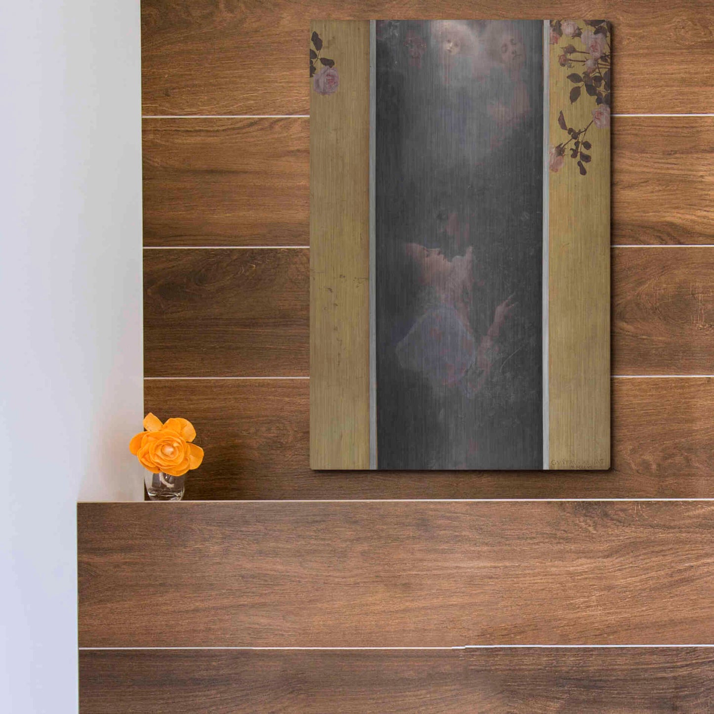 Luxe Metal Art 'Liebe copy' by Gustav Klimt, Metal Wall Art,12x16