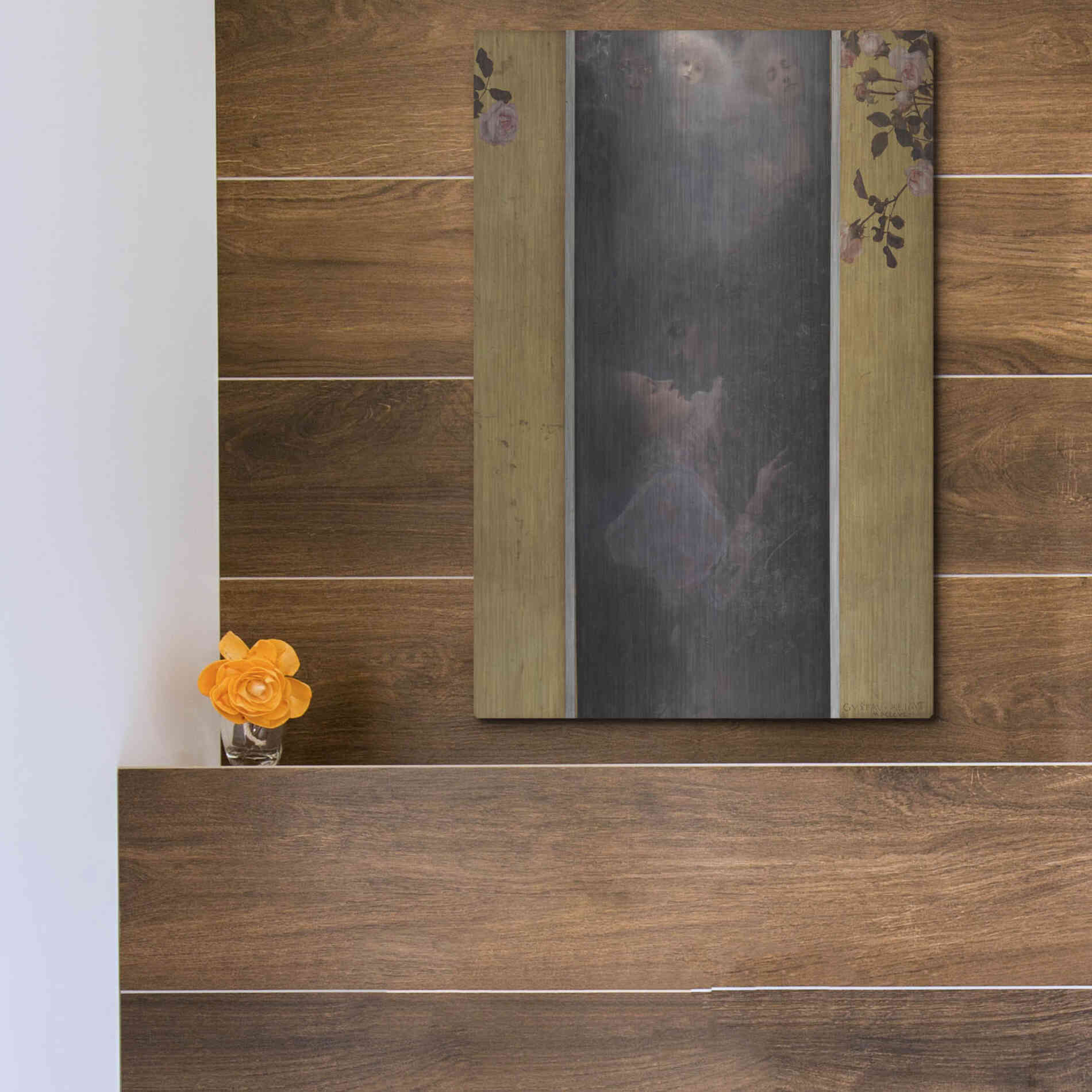 Luxe Metal Art 'Liebe copy' by Gustav Klimt, Metal Wall Art,12x16