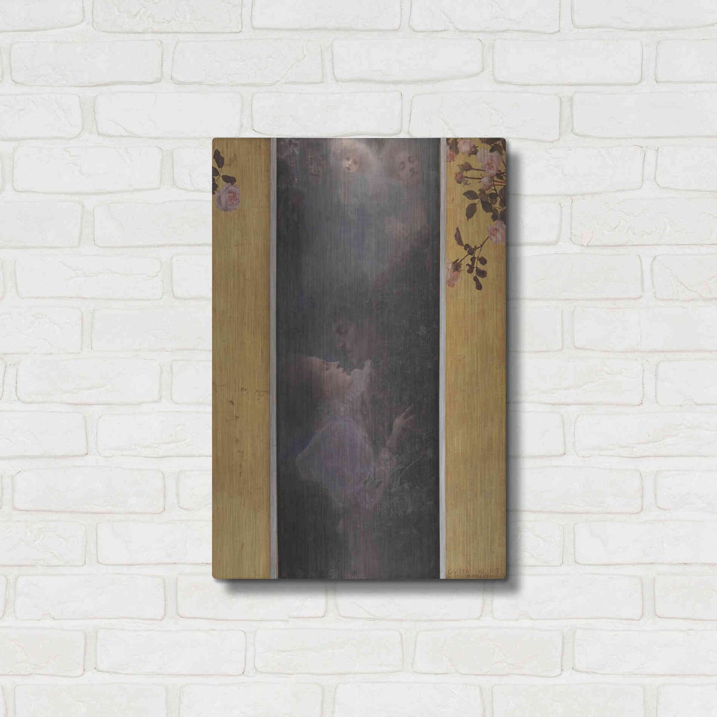Luxe Metal Art 'Liebe copy' by Gustav Klimt, Metal Wall Art,16x24