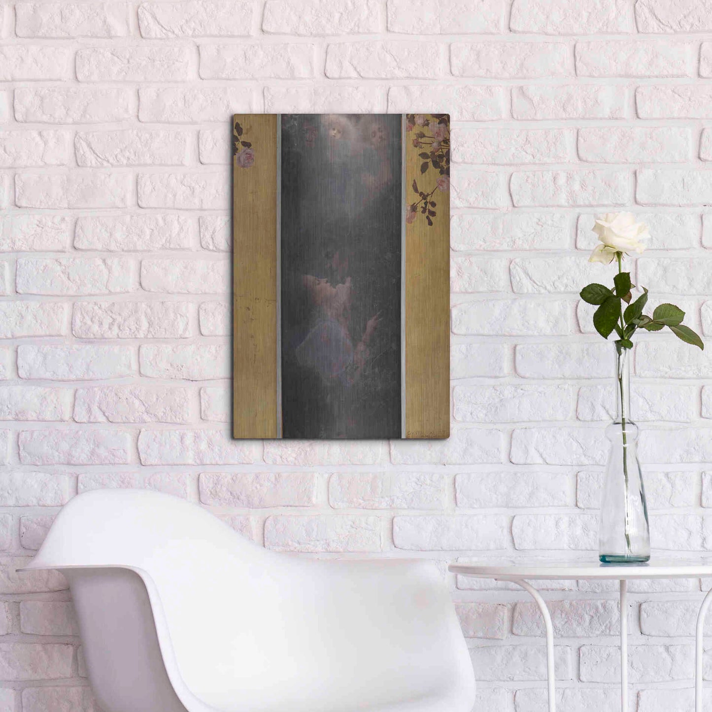 Luxe Metal Art 'Liebe copy' by Gustav Klimt, Metal Wall Art,16x24