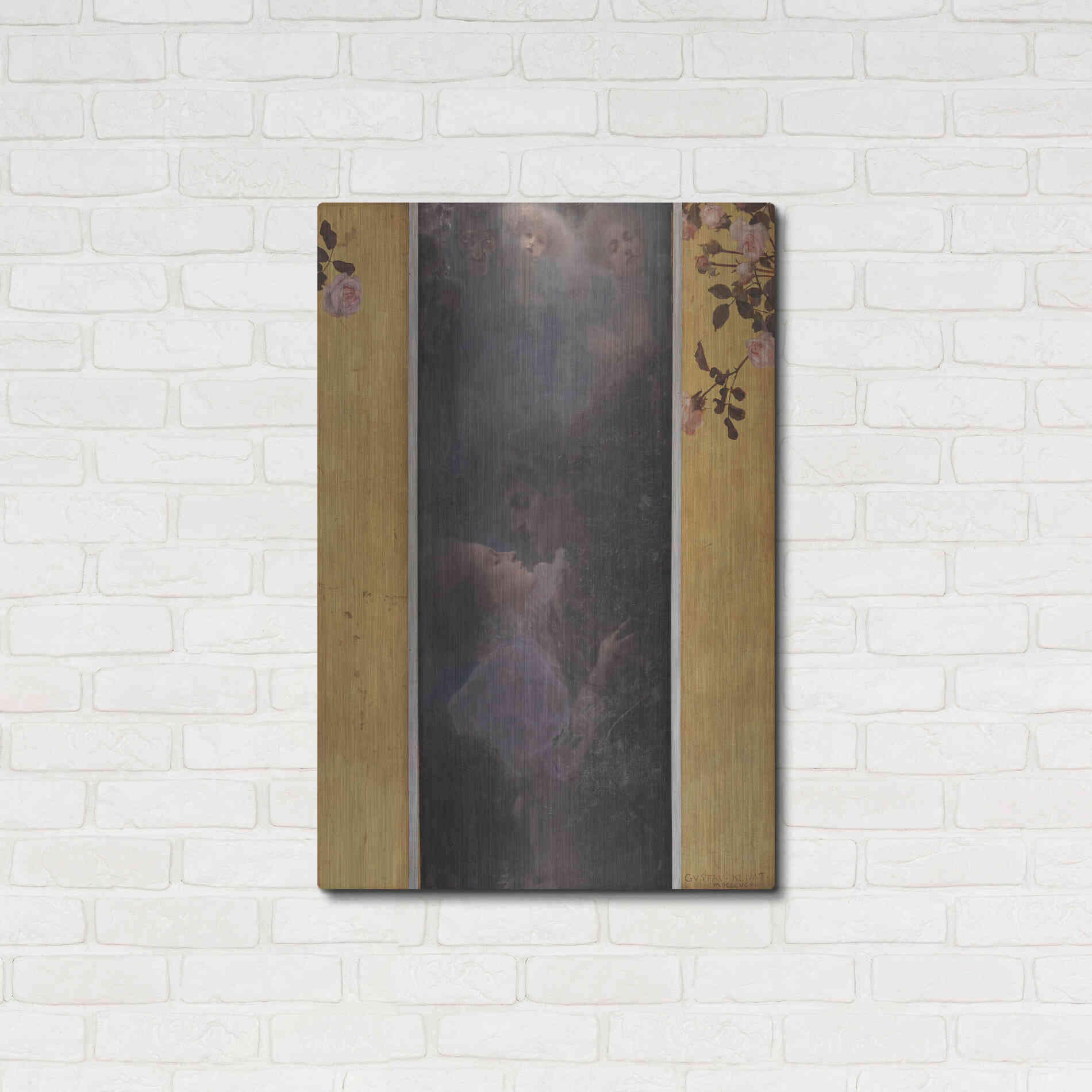 Luxe Metal Art 'Liebe copy' by Gustav Klimt, Metal Wall Art,24x36