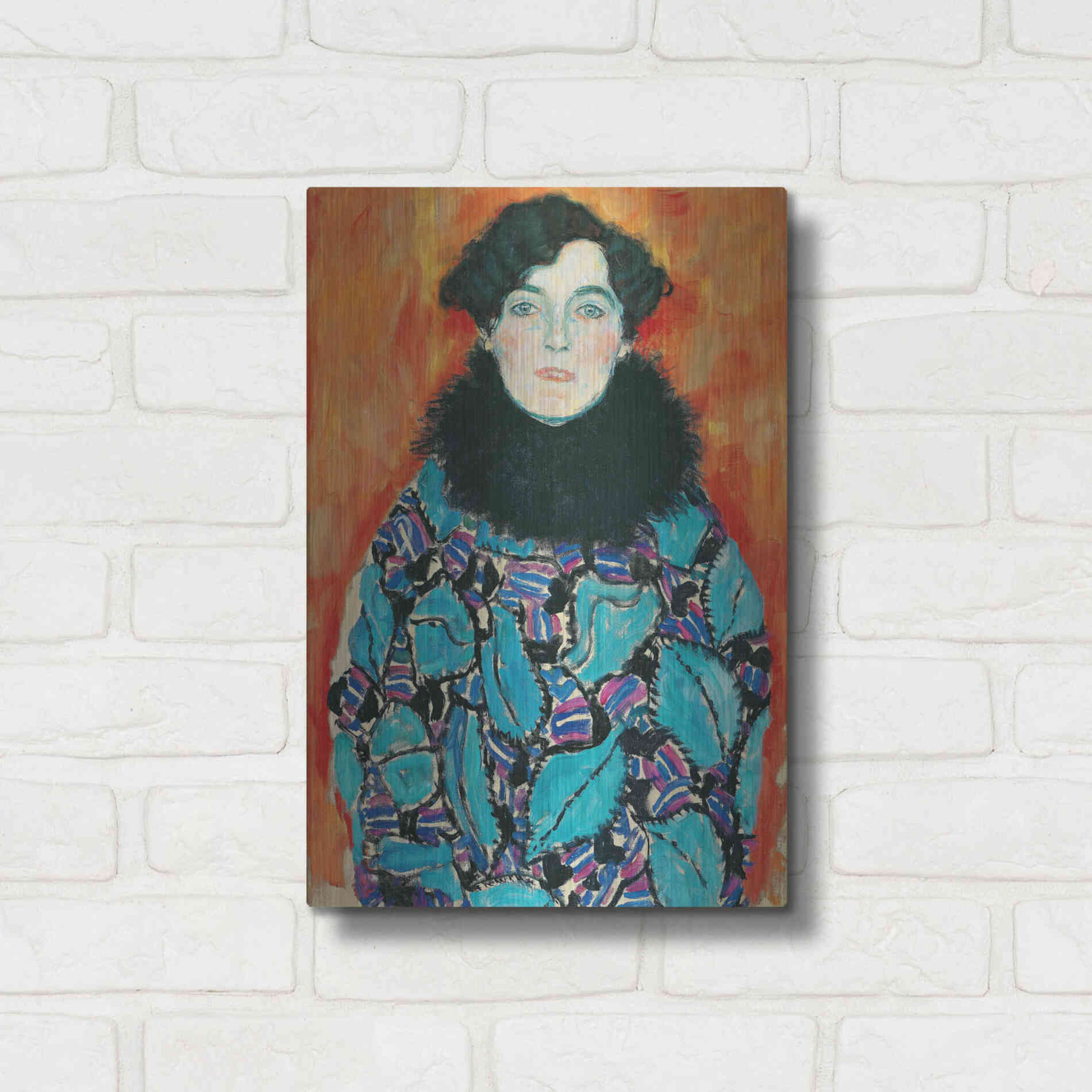 Luxe Metal Art 'Johanna Staude' by Gustav Klimt, Metal Wall Art,12x16