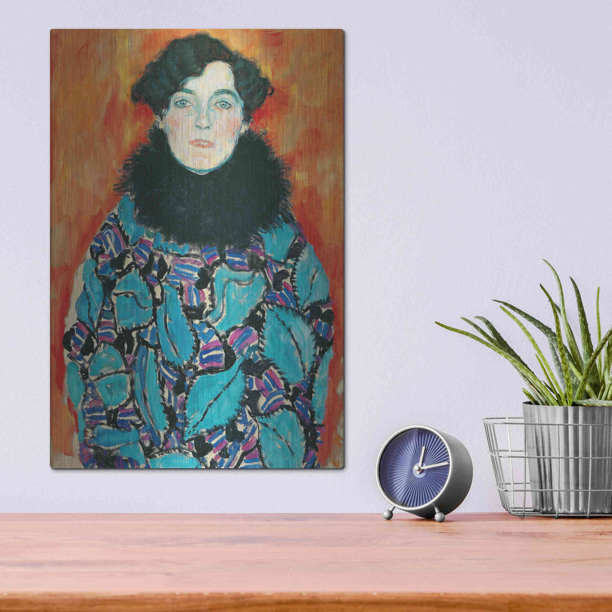 Luxe Metal Art 'Johanna Staude' by Gustav Klimt, Metal Wall Art,12x16