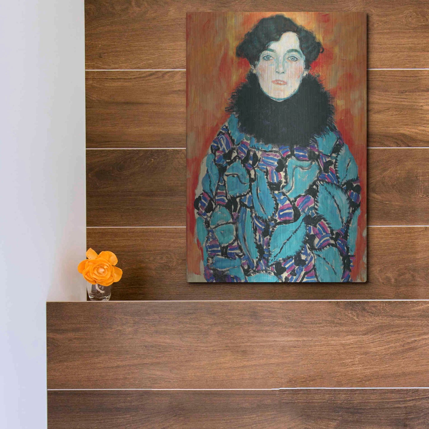 Luxe Metal Art 'Johanna Staude' by Gustav Klimt, Metal Wall Art,12x16