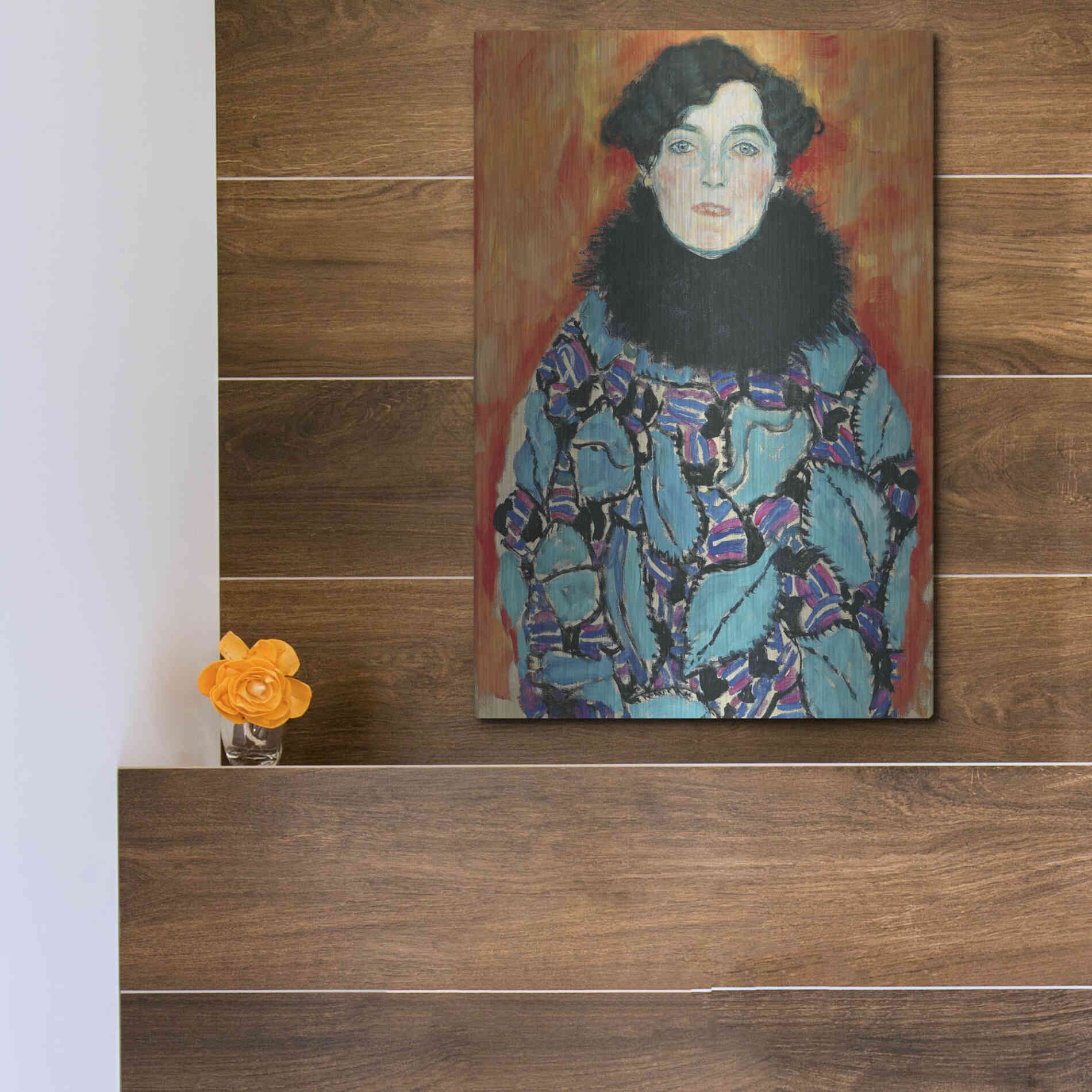 Luxe Metal Art 'Johanna Staude' by Gustav Klimt, Metal Wall Art,12x16