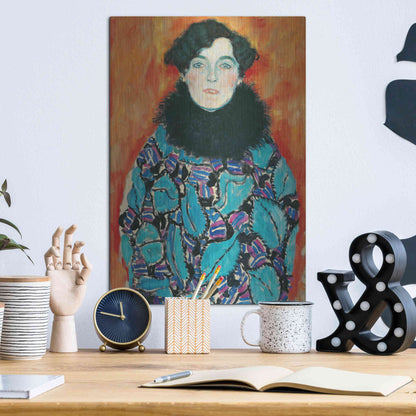 Luxe Metal Art 'Johanna Staude' by Gustav Klimt, Metal Wall Art,12x16