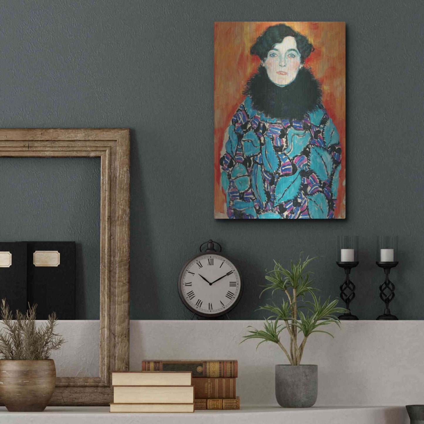 Luxe Metal Art 'Johanna Staude' by Gustav Klimt, Metal Wall Art,12x16