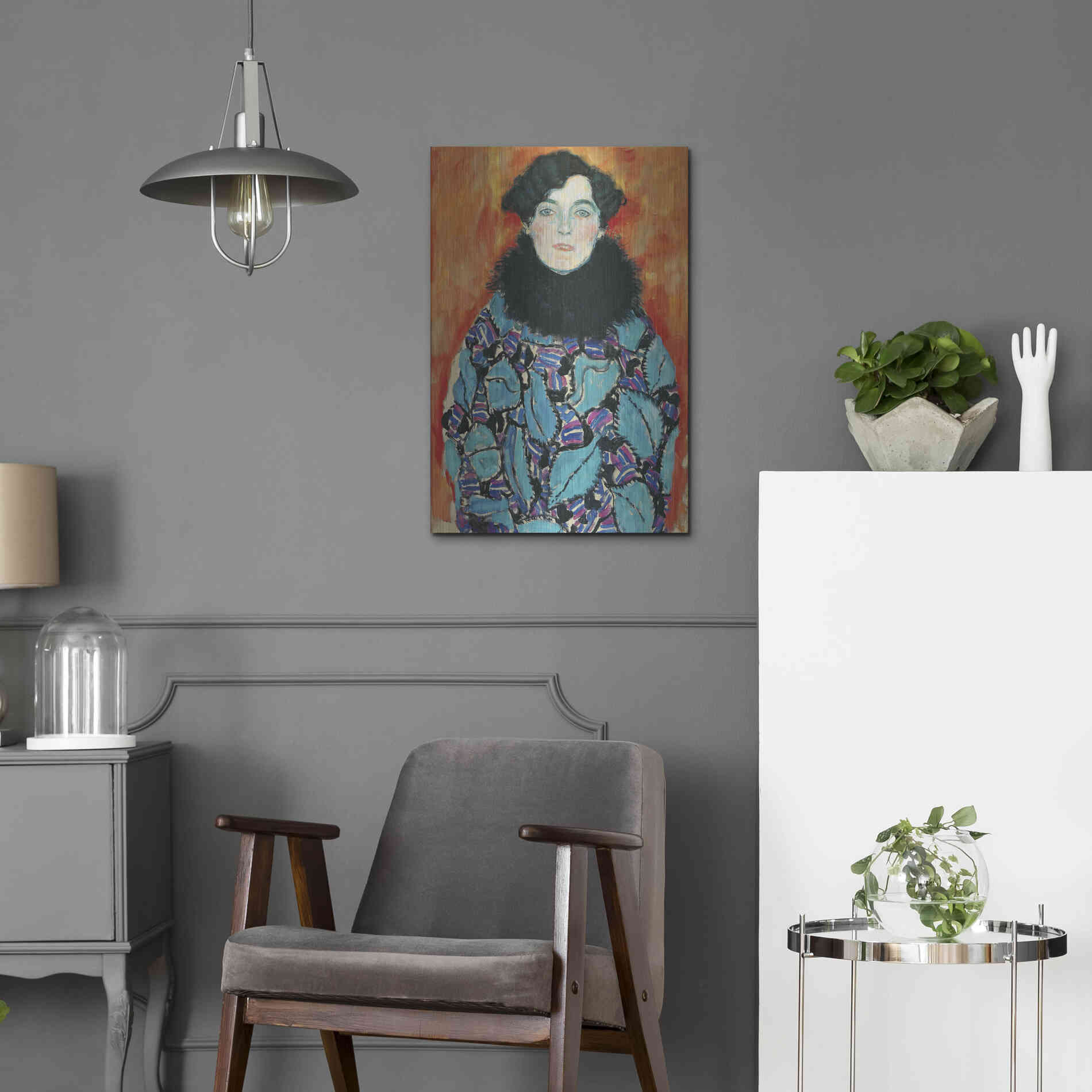 Luxe Metal Art 'Johanna Staude' by Gustav Klimt, Metal Wall Art,16x24