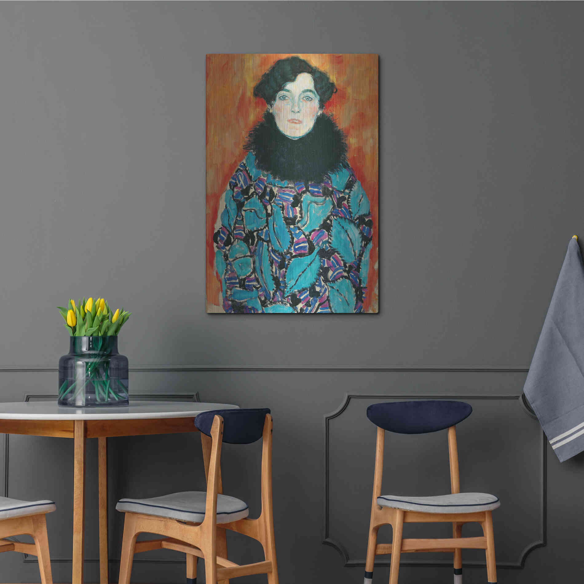 Luxe Metal Art 'Johanna Staude' by Gustav Klimt, Metal Wall Art,24x36