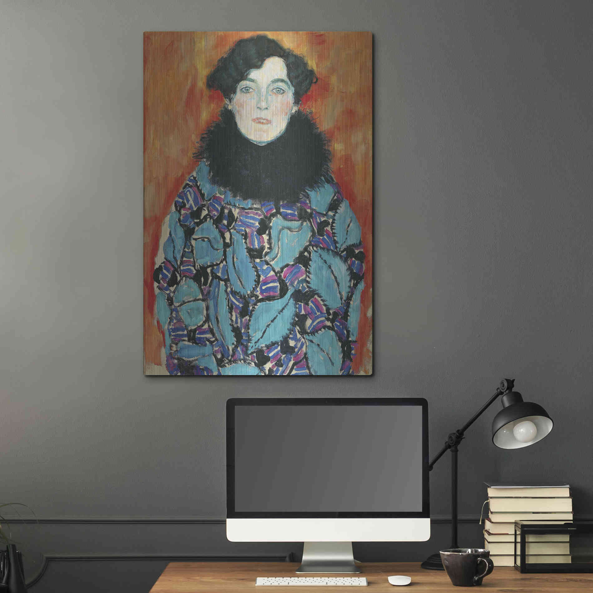 Luxe Metal Art 'Johanna Staude' by Gustav Klimt, Metal Wall Art,24x36