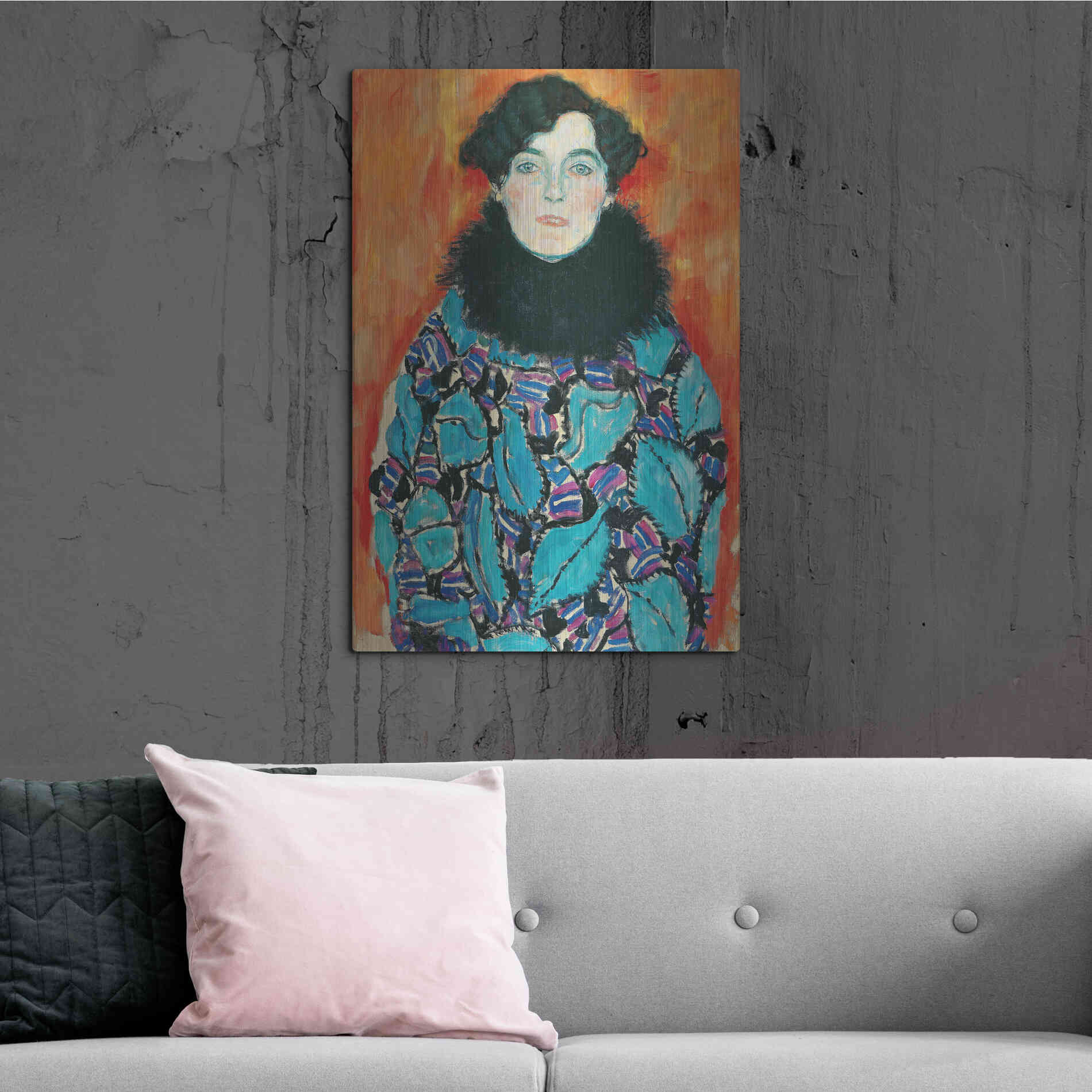 Luxe Metal Art 'Johanna Staude' by Gustav Klimt, Metal Wall Art,24x36