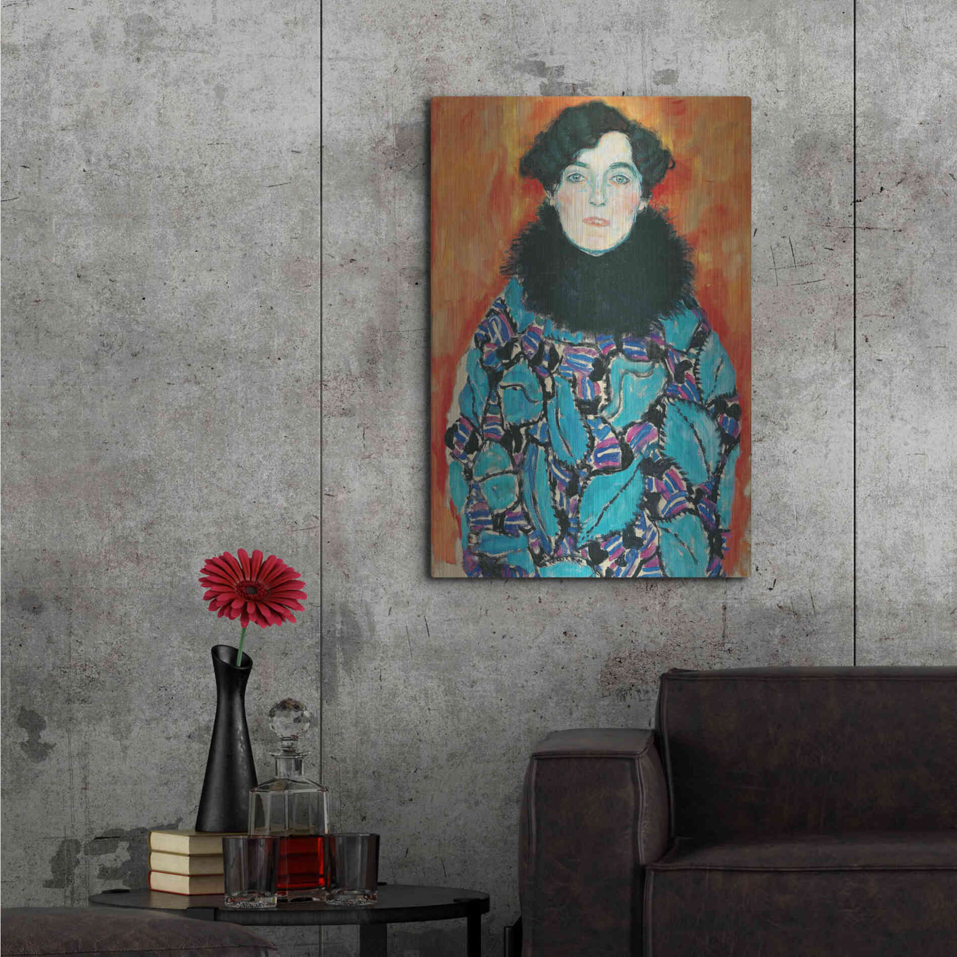 Luxe Metal Art 'Johanna Staude' by Gustav Klimt, Metal Wall Art,24x36