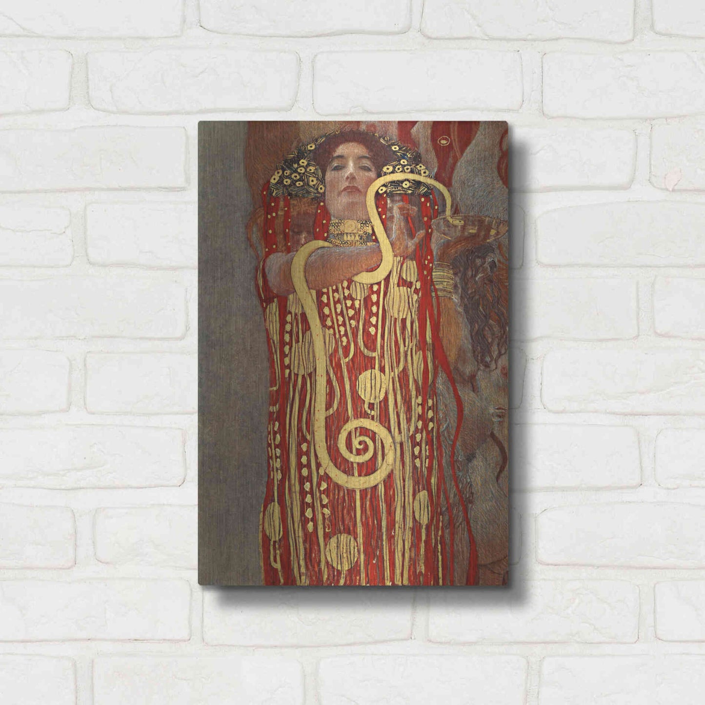 Luxe Metal Art 'Hygieia' by Gustav Klimt, Metal Wall Art,12x16