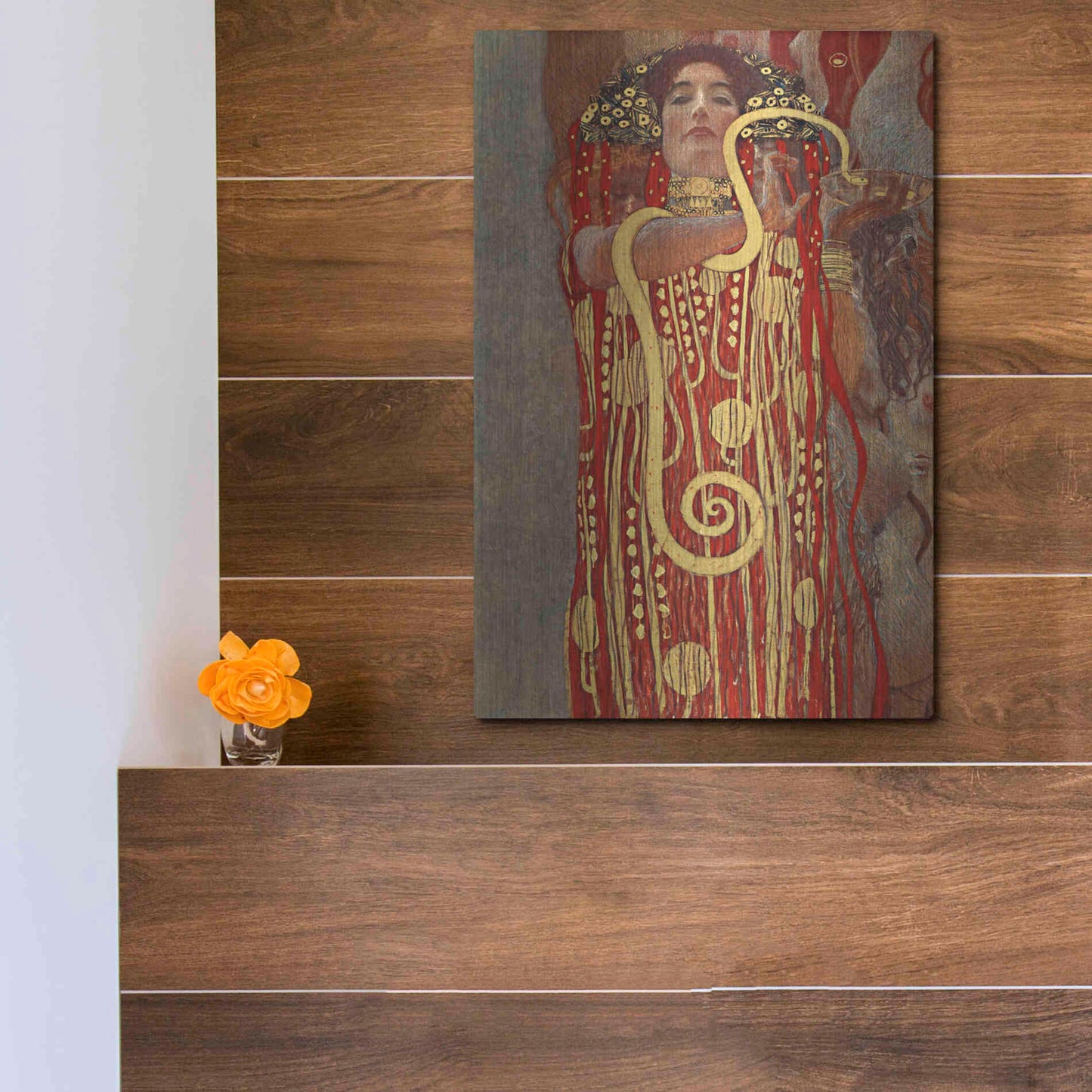 Luxe Metal Art 'Hygieia' by Gustav Klimt, Metal Wall Art,12x16