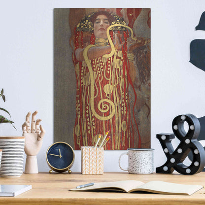 Luxe Metal Art 'Hygieia' by Gustav Klimt, Metal Wall Art,12x16