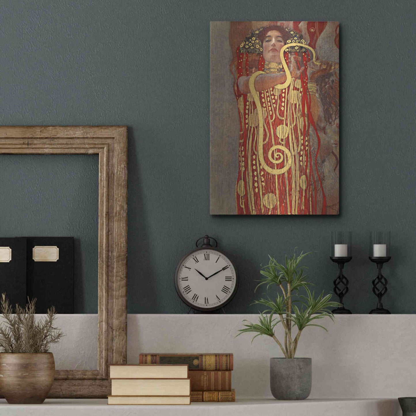 Luxe Metal Art 'Hygieia' by Gustav Klimt, Metal Wall Art,12x16