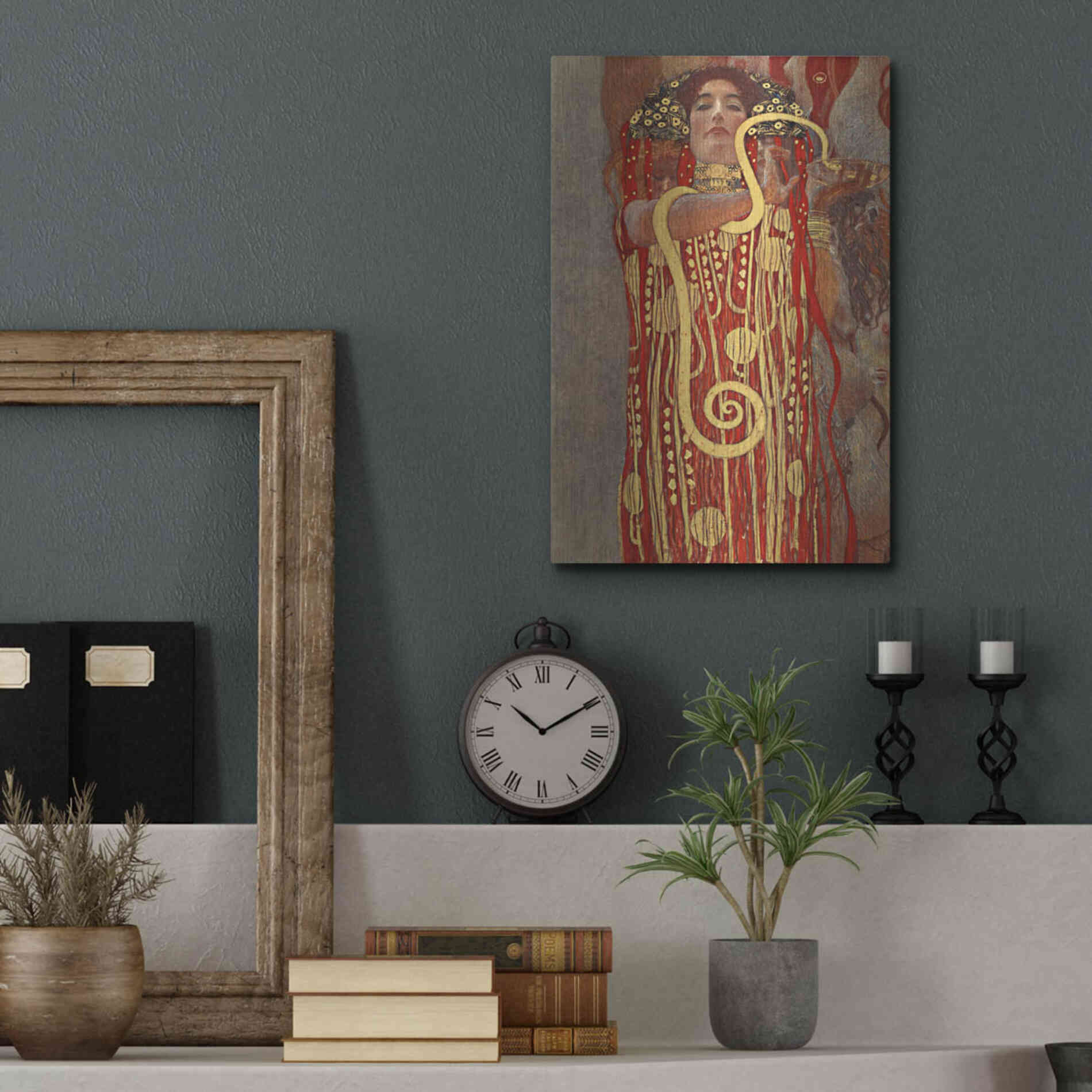 Luxe Metal Art 'Hygieia' by Gustav Klimt, Metal Wall Art,12x16