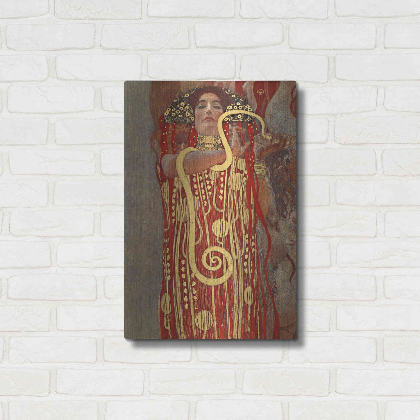 Luxe Metal Art 'Hygieia' by Gustav Klimt, Metal Wall Art,16x24