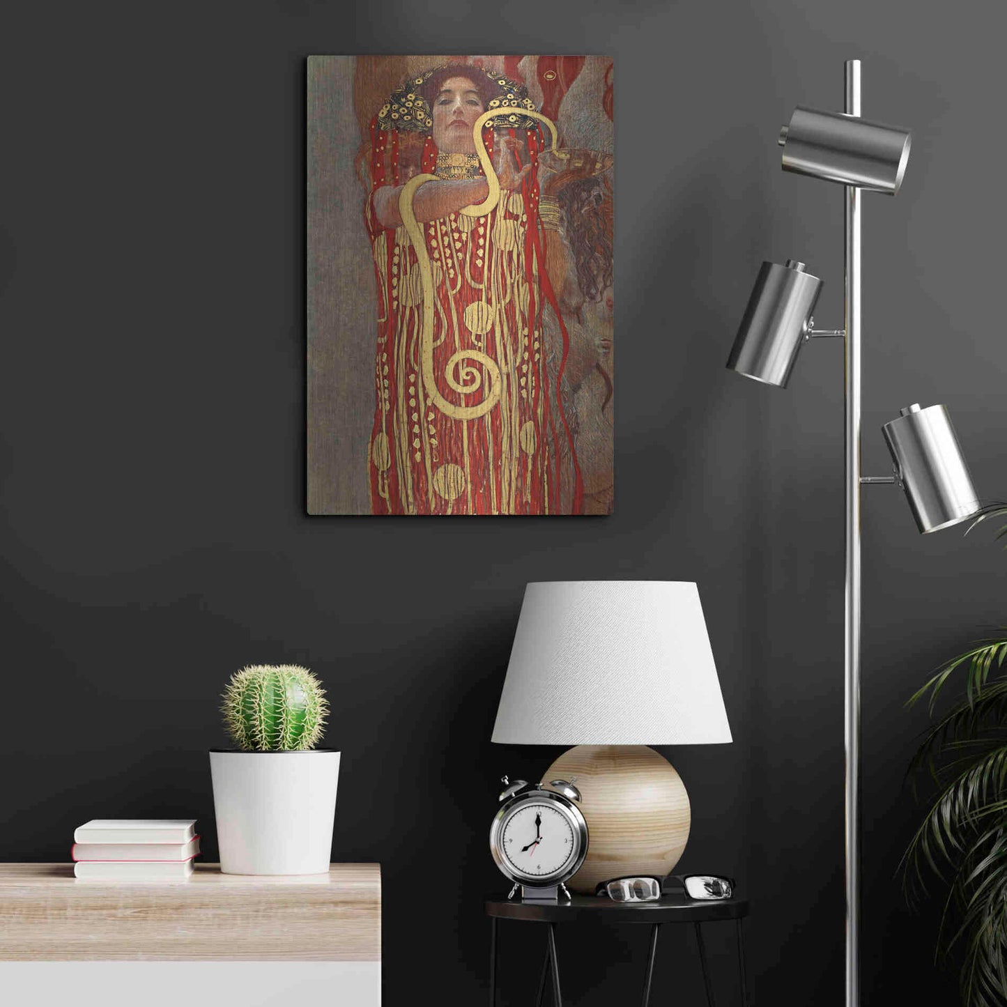 Luxe Metal Art 'Hygieia' by Gustav Klimt, Metal Wall Art,16x24