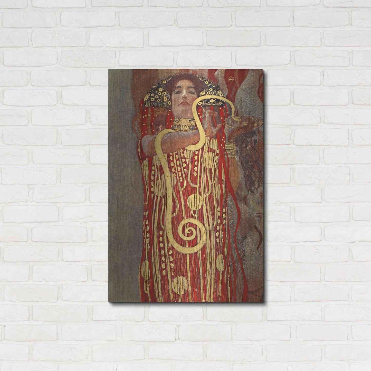 Luxe Metal Art 'Hygieia' by Gustav Klimt, Metal Wall Art,24x36