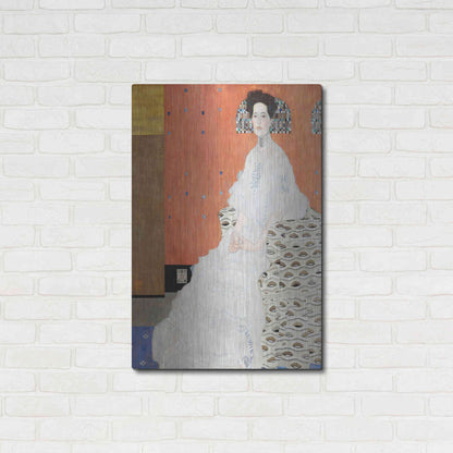 Luxe Metal Art 'Fritza Riedler' by Gustav Klimt, Metal Wall Art,24x36