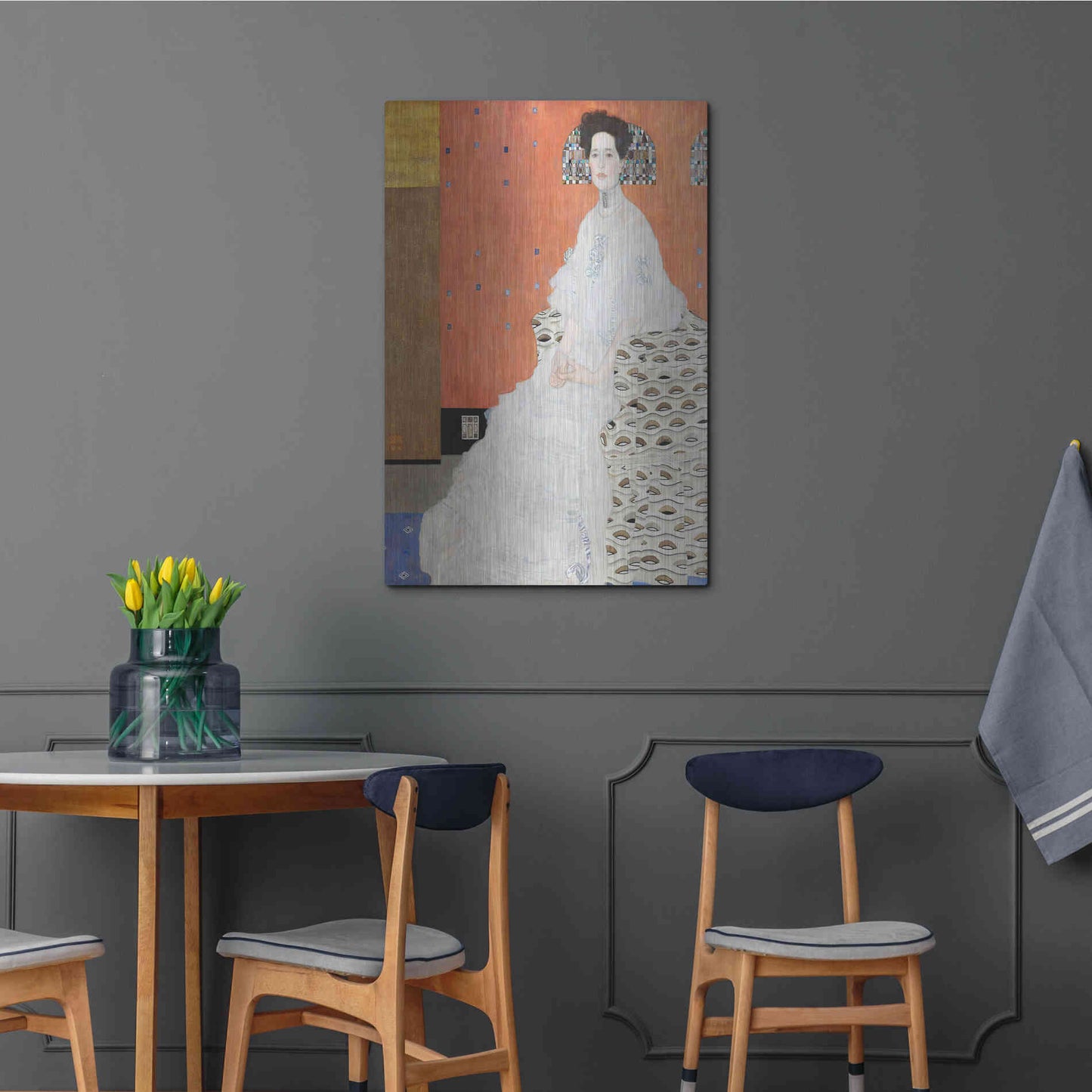 Luxe Metal Art 'Fritza Riedler' by Gustav Klimt, Metal Wall Art,24x36