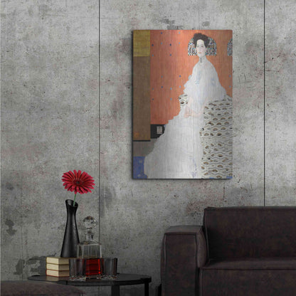Luxe Metal Art 'Fritza Riedler' by Gustav Klimt, Metal Wall Art,24x36