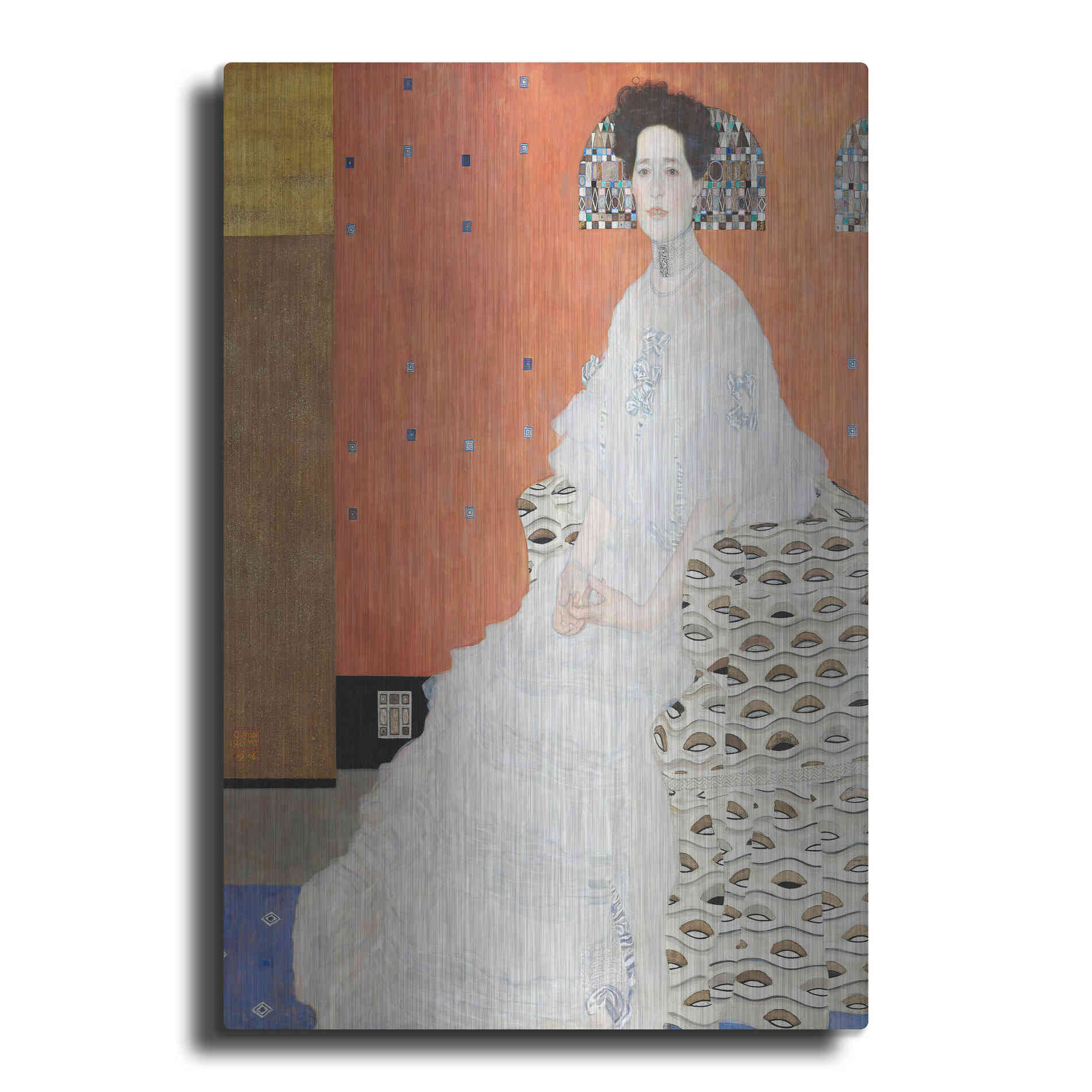 Luxe Metal Art 'Fritza Riedler' by Gustav Klimt, Metal Wall Art