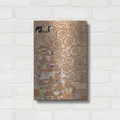 Luxe Metal Art 'Expectation' by Gustav Klimt, Metal Wall Art,12x16