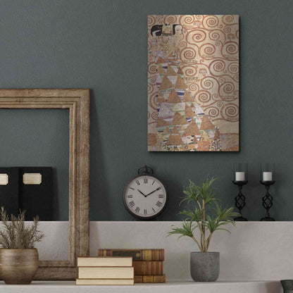 Luxe Metal Art 'Expectation' by Gustav Klimt, Metal Wall Art,12x16