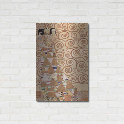 Luxe Metal Art 'Expectation' by Gustav Klimt, Metal Wall Art,24x36