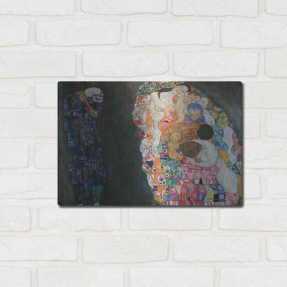Luxe Metal Art 'Death and Life' by Gustav Klimt, Metal Wall Art,16x12