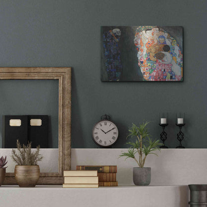 Luxe Metal Art 'Death and Life' by Gustav Klimt, Metal Wall Art,16x12