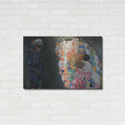 Luxe Metal Art 'Death and Life' by Gustav Klimt, Metal Wall Art,36x24