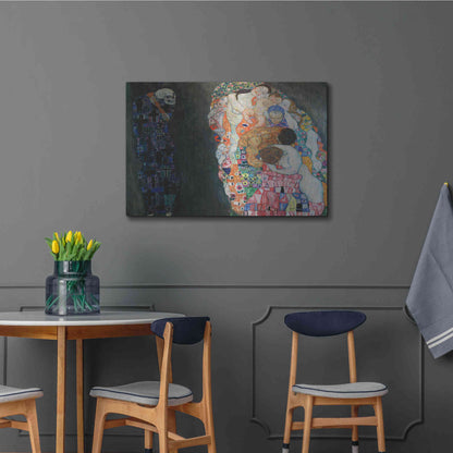 Luxe Metal Art 'Death and Life' by Gustav Klimt, Metal Wall Art,36x24