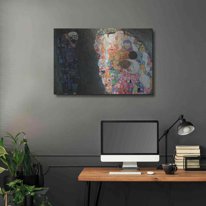 Luxe Metal Art 'Death and Life' by Gustav Klimt, Metal Wall Art,36x24