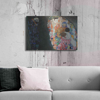 Luxe Metal Art 'Death and Life' by Gustav Klimt, Metal Wall Art,36x24