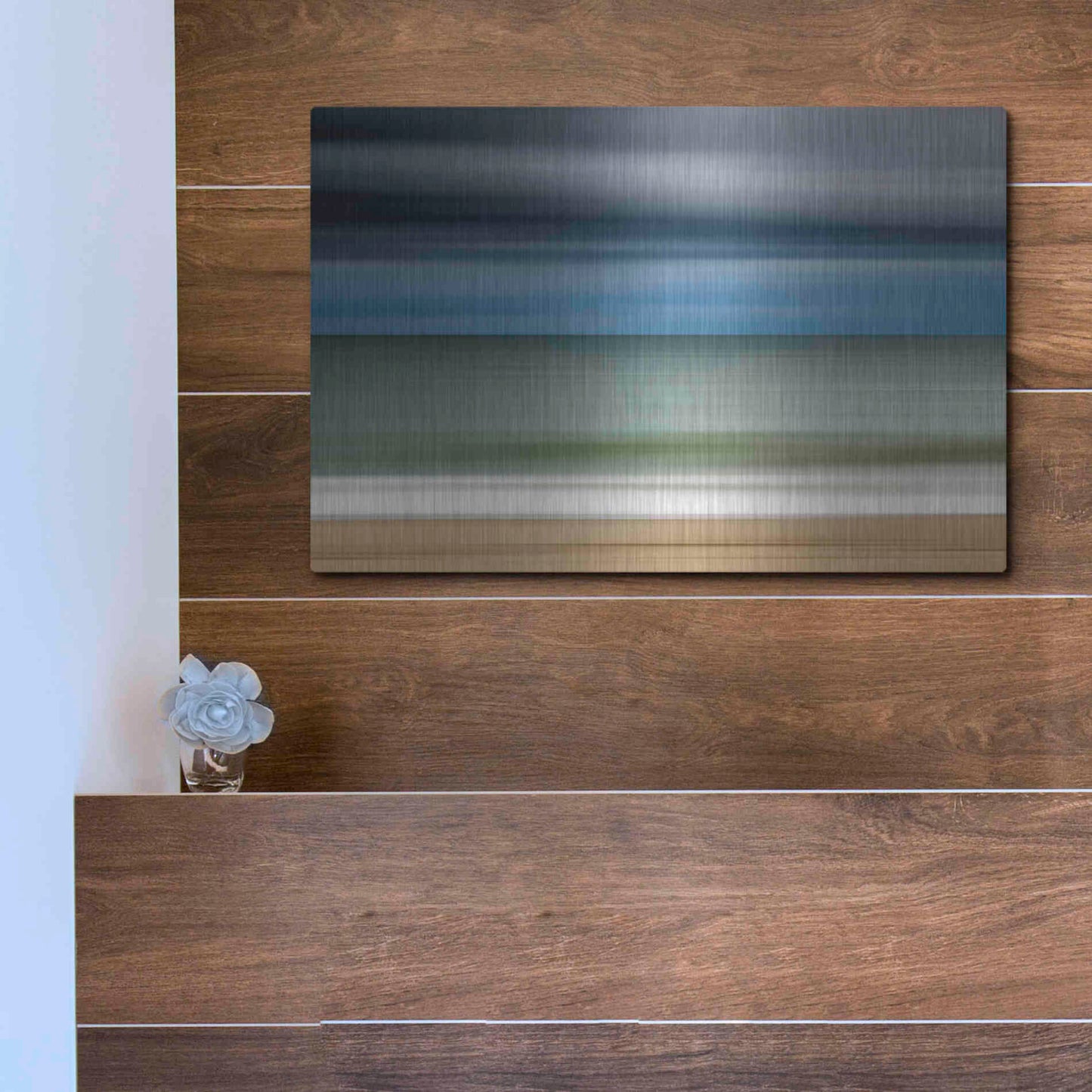 Luxe Metal Art 'Ocean Storm' by Katherine Gendreau, Metal Wall Art,16x12