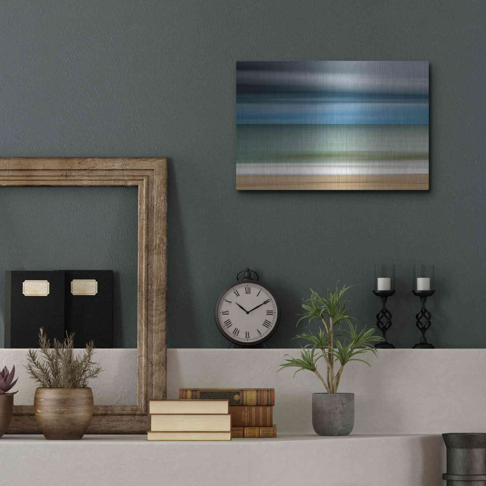 Luxe Metal Art 'Ocean Storm' by Katherine Gendreau, Metal Wall Art,16x12