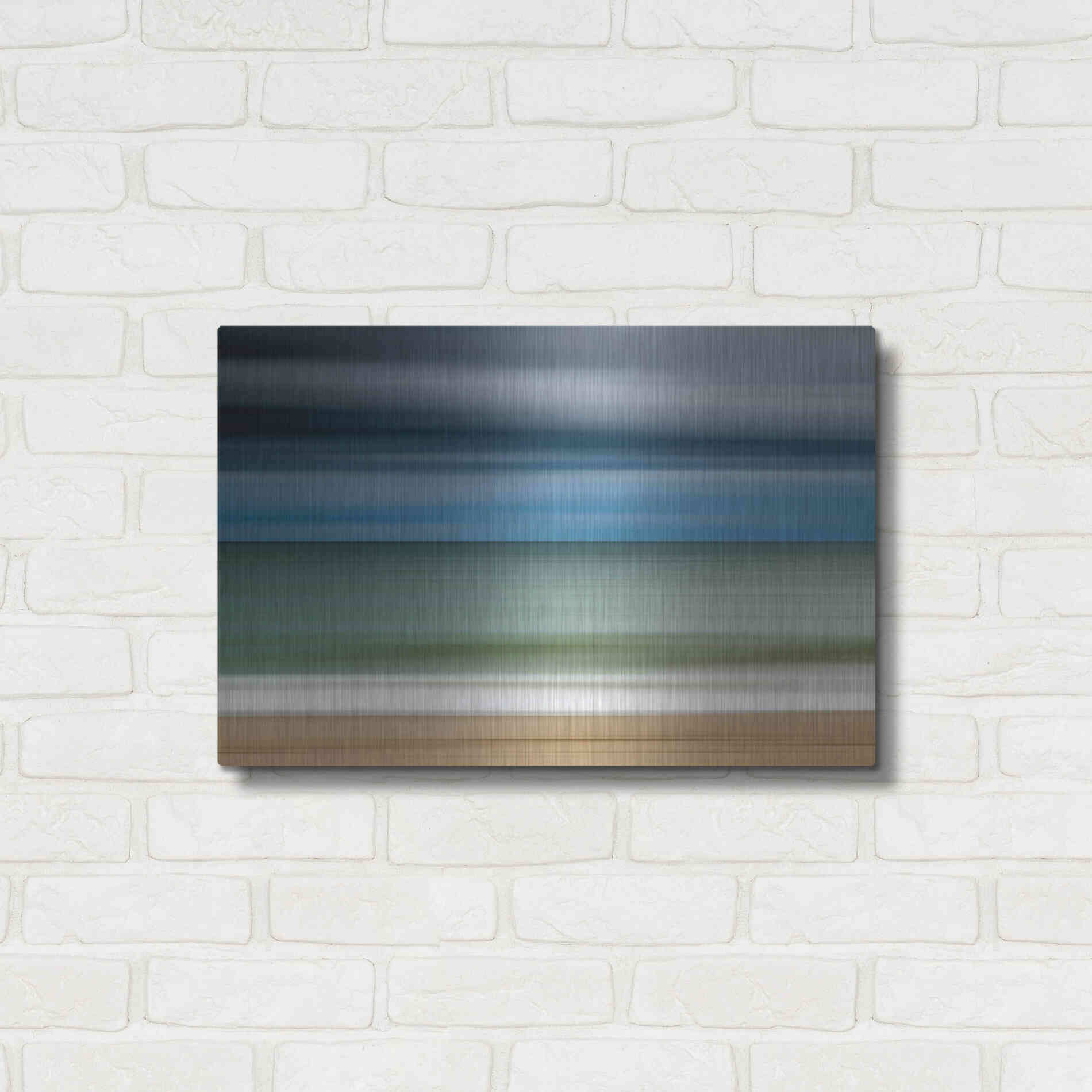 Luxe Metal Art 'Ocean Storm' by Katherine Gendreau, Metal Wall Art,24x16
