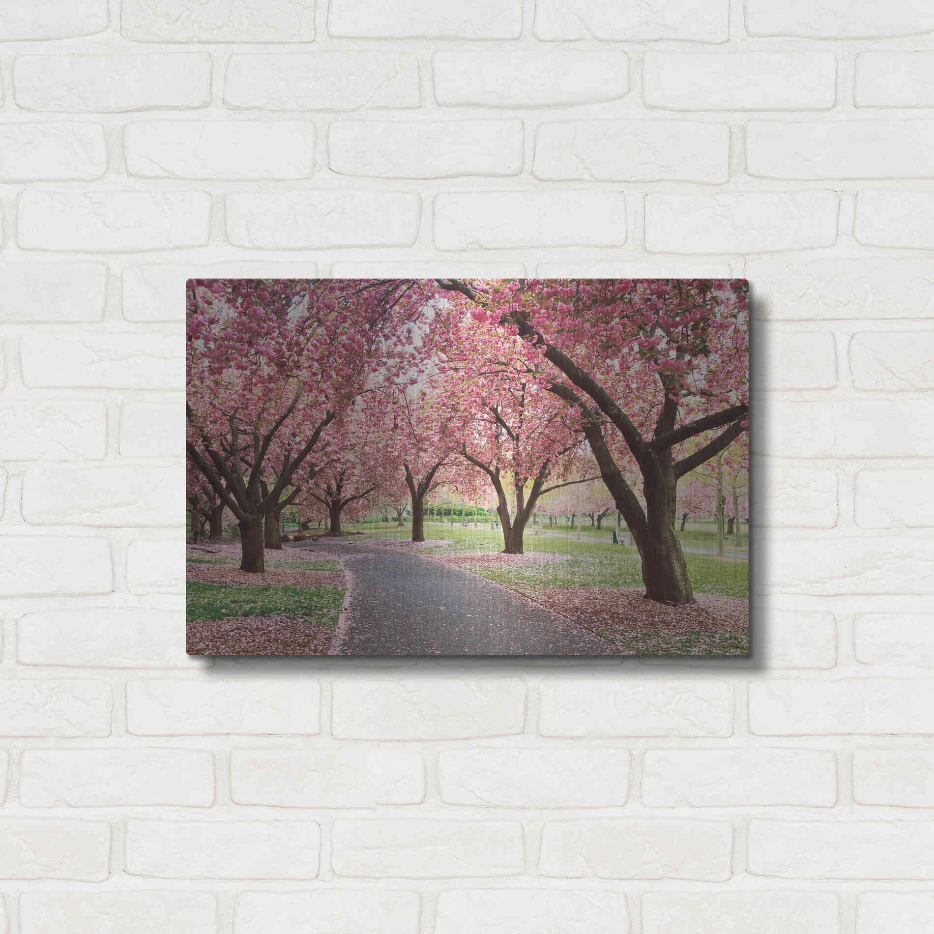 Luxe Metal Art 'Cherry Parade' by Katherine Gendreau, Metal Wall Art,24x16