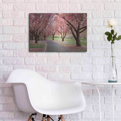 Luxe Metal Art 'Cherry Parade' by Katherine Gendreau, Metal Wall Art,24x16