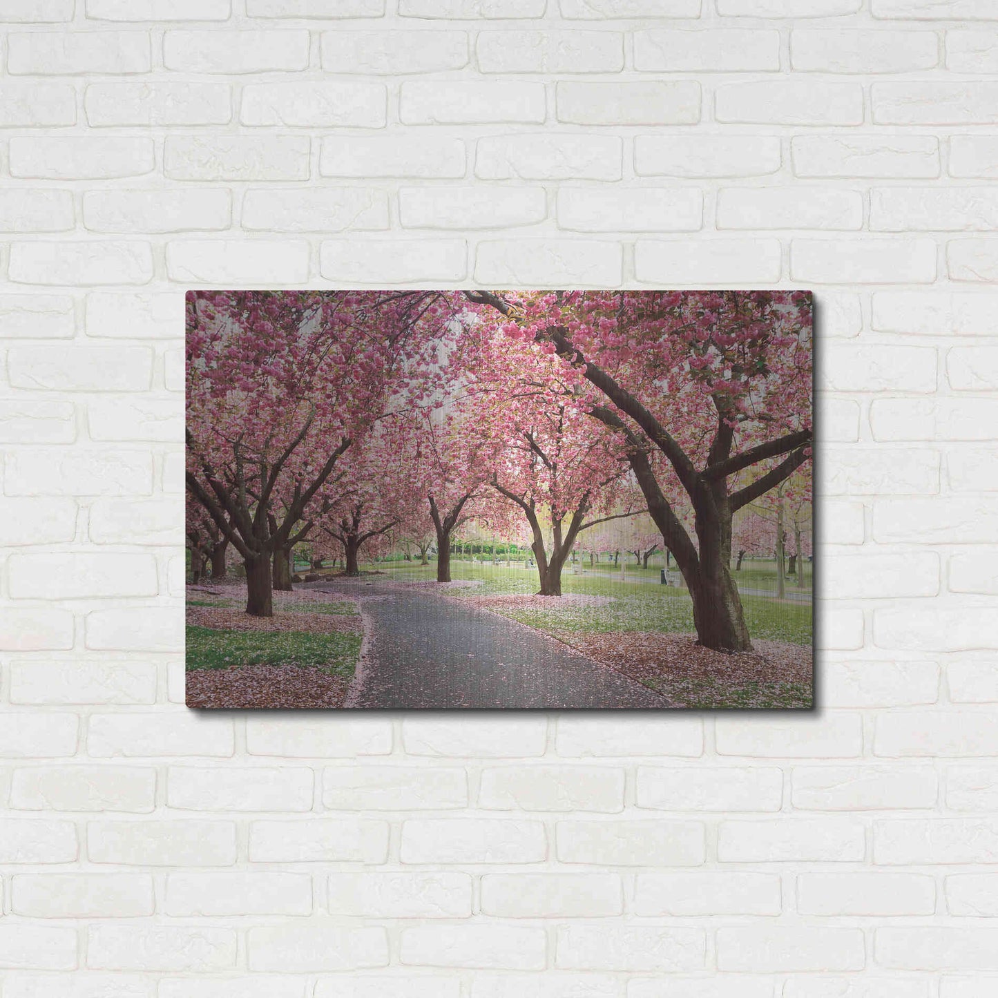 Luxe Metal Art 'Cherry Parade' by Katherine Gendreau, Metal Wall Art,36x24